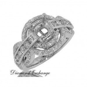1.25 Ct Round Cut Diamond Semi Mount Engagement Ring